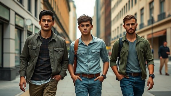 Young men walking in urban setting, highlighting engineering risks.