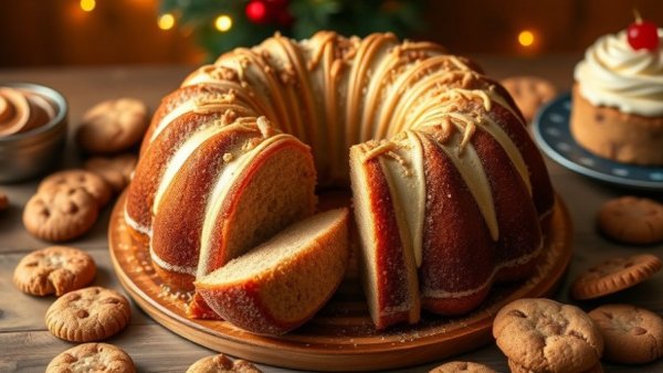Biscoff Cookie Butter Cake with cookies and slices on a table.