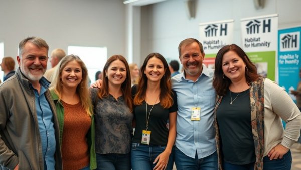 Rinnai Habitat for Humanity partnership event with smiling participants.