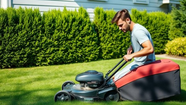 Stress-Free Ways to Make Your Yard Look Amazing: Man mowing lawn.