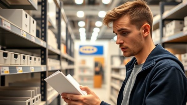 IKEA UPPFYLLD organizer hack explored by a young man.