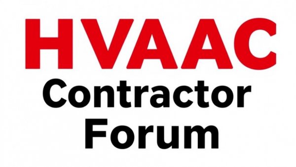 Modern text design 'HVAC Contractor Forum' with bold letters.