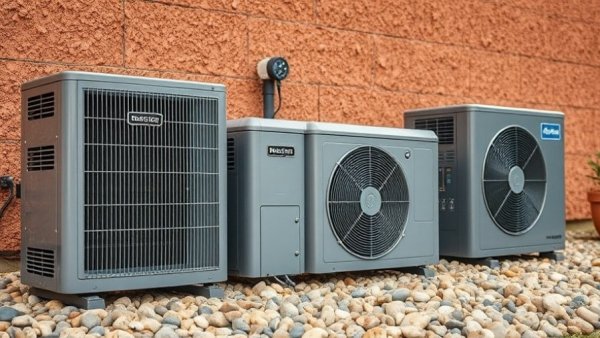 Outdoor electric heating units in a backyard, showcasing modern systems.