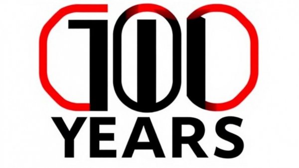 HVACR industry evolution 100th anniversary logo in red and black.