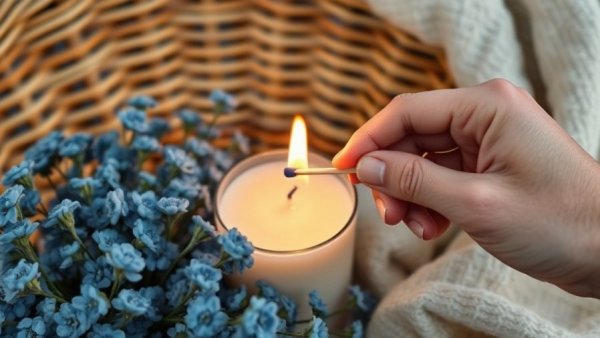 Creative Dollar Tree DIY candle holder with lit candle and decor.