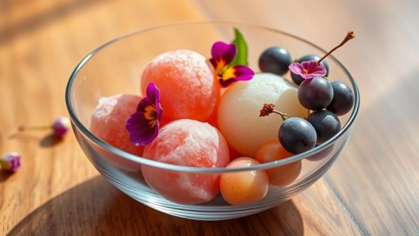 Vietnamese New Year dessert with grapes in an elegant bowl.