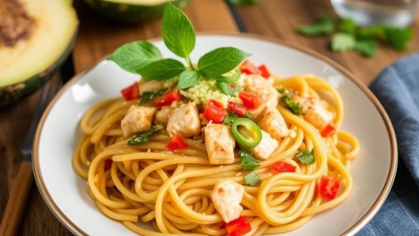 Spaghetti Squash Chicken Pad Thai