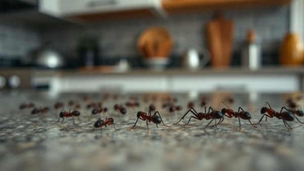 Ant Repelling Methods: Ants on kitchen counter.