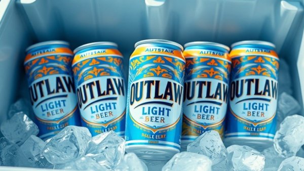 Outlaw Light Beer cans on ice in a cooler, Georgia expansion.