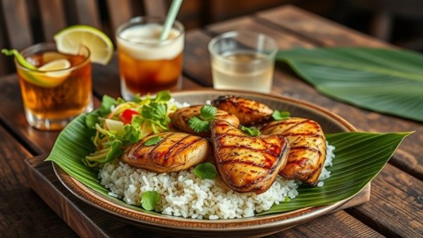 Hawaiian comfort food with grilled chicken and salad in Utah.