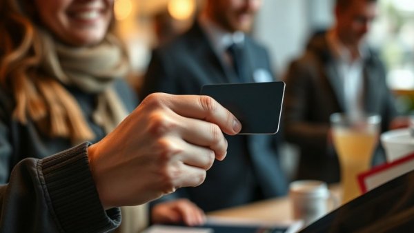 Credit card swipe in a social setting, highlighting swipe fees.