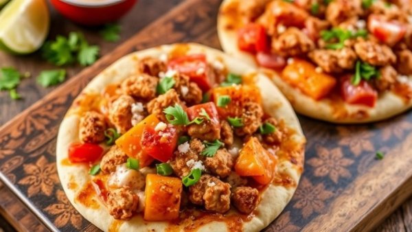 Chicken Shawarma Pita Pizzas
