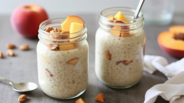 Chia-Peach Overnight Oats