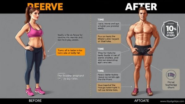 Graphic showing standing exercises effect on belly fat over 14 days.