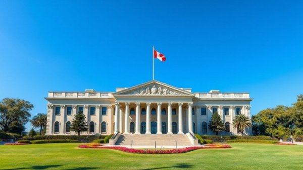 Neoclassical building and flags reflecting future of natural gas access discussion.