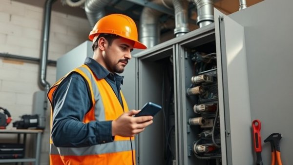HVAC technician inspecting furnace for business reputation management