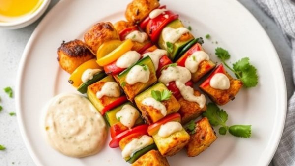 Lebanese Vegetarian Kabobs With Lemon Tahini Sauce