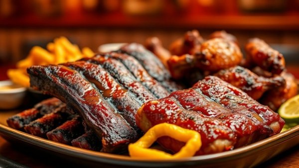 Dickey's Barbecue Championship Sunday deals spread with ribs, wings, and sides.