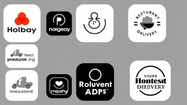 Logos representing delivery operations for restaurants.