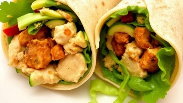 Zucchini-Hummus Chicken Wrap