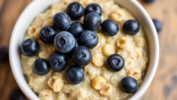 Golden Overnight Oats With Blueberries