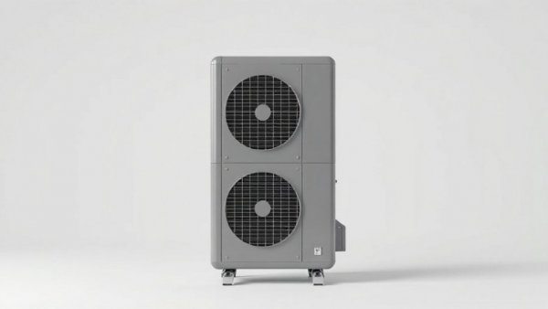 Sleek gray Danfoss iC7-HVACR Drive, isolated on light background.