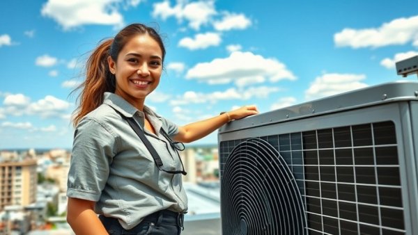 Young HVAC technician recruiting Gen Z, smiling confidently.