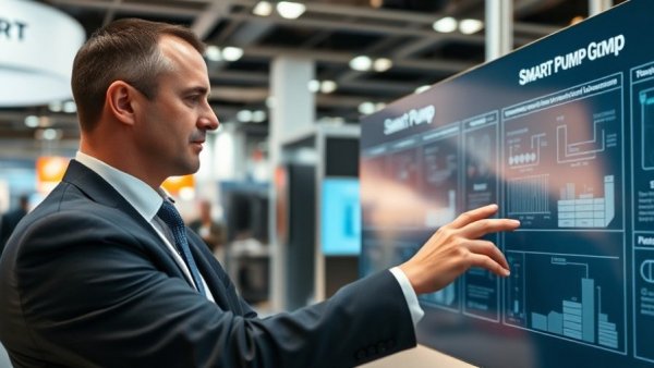 Expert demonstrating smart pump technology for energy savings.