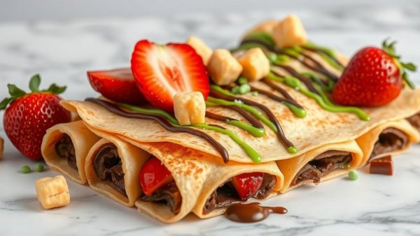 Chocolate Bash flagship store opening dessert crepe with toppings.