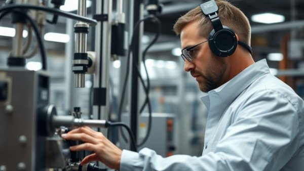 Technician adjusting modern filling equipment interface for upfront savings.
