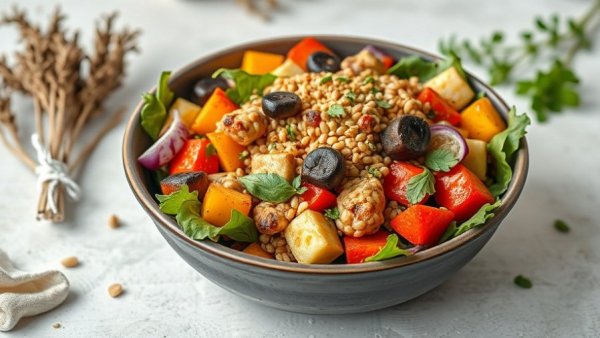 Colorful winter salad highlighting seasonal menu trends for restaurants.