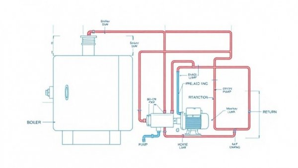 Diagram illustrating electrification in hydronic heating systems with boiler and pump.