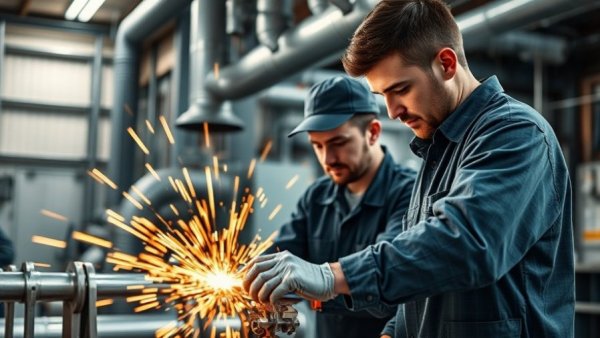 HVAC technicians crafting ductwork symbolizing HVAC business growth.