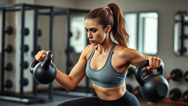 Woman performing a side lunge in gym setting, showcasing Belted Cable Lunge Variations.