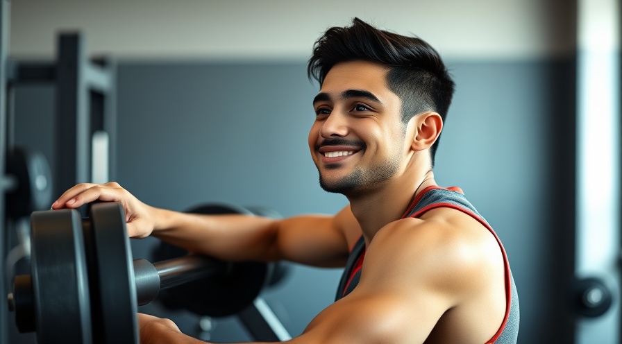 Confident young gym owner showcasing efficient workouts in a motivating gym setting.