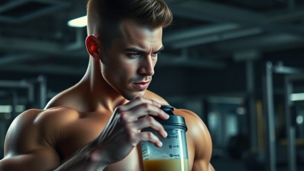 Benefits of Creapure creatine visualized with fit young man in gym.