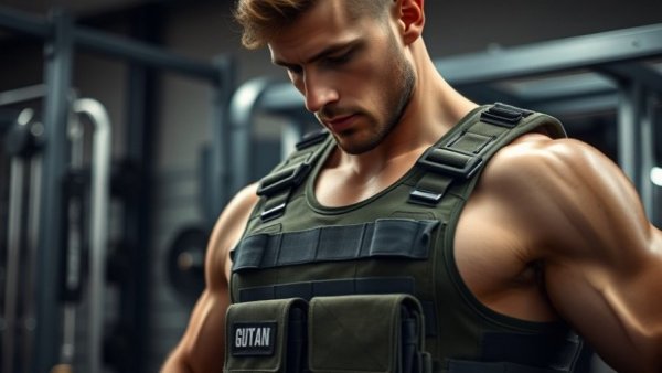 Are weighted vests worth it? Man using a tactical vest in a gym.