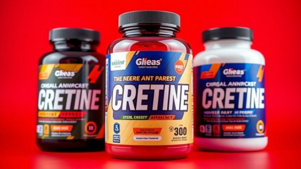 Best creatine supplements for men 2025 displayed on a red background.