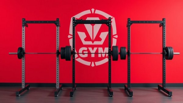 Modern power racks display on red background, Best Power Rack of 2025.