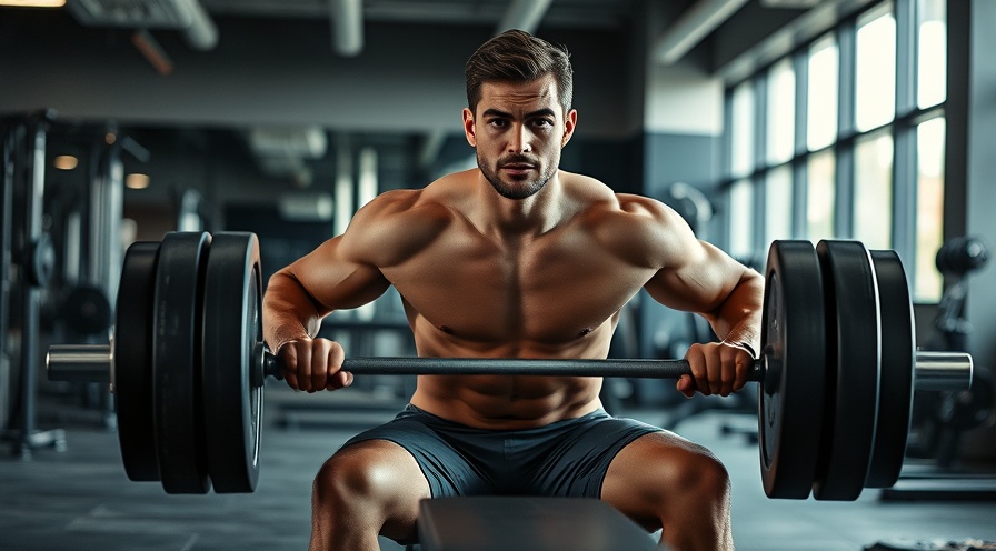Confident athlete using adjustable weight benches for strength training in modern gym.