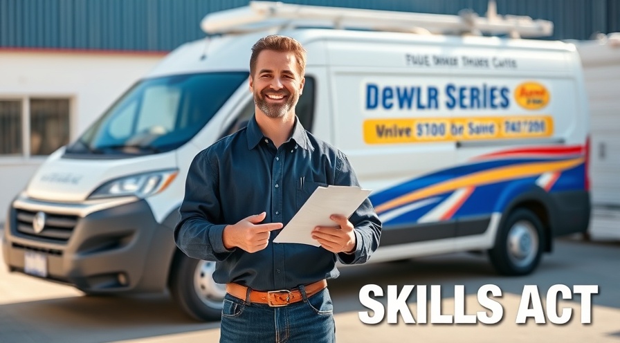 Confident HVAC business owner with paperwork, ready for workforce development opportunities.