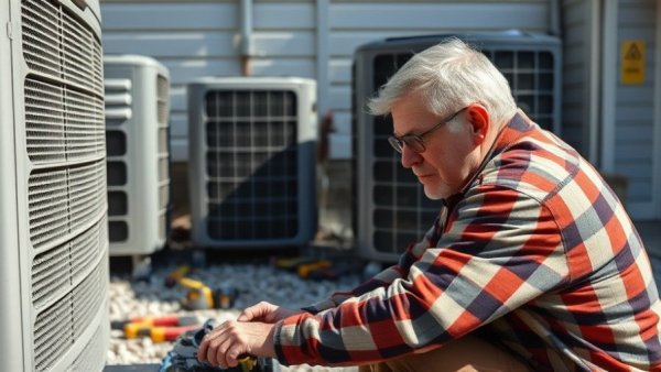 Zero Homes technician upgrades HVAC unit for home digitization.
