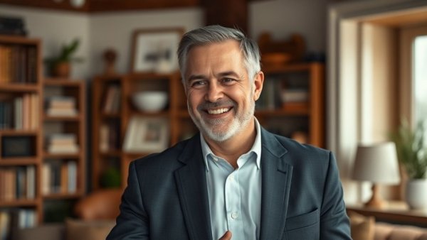Portrait of smiling man next to The Melt logo in indoor setting.