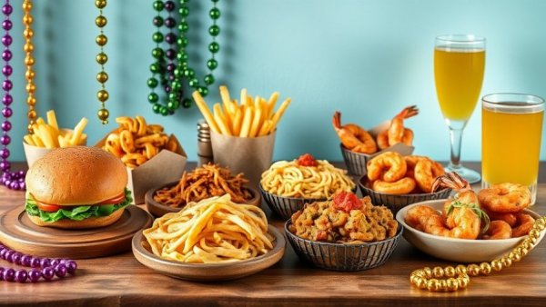 Applebee's Cajun menu with burger, pasta, shrimp, and beverage.