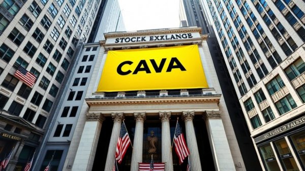 Cava's sales growth strategy highlighted at NYSE with large banner.