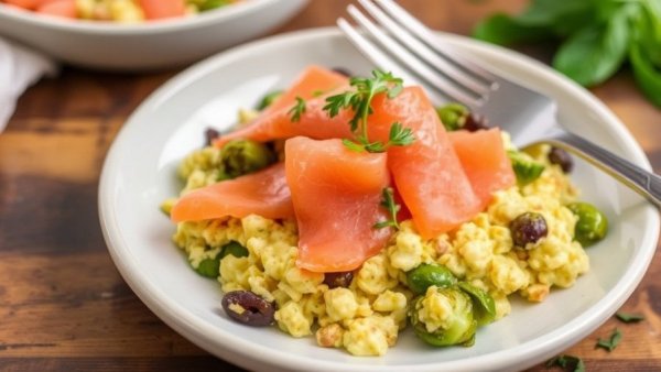 Smoked Salmon & Brussels Sprout Scrambled Egg Whites
