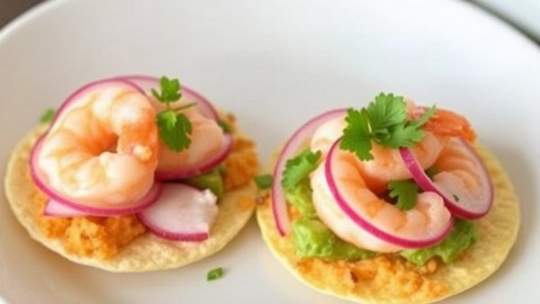 Shrimp and Radish Tostadas