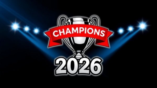 Champion of Distribution trophy emblem with red banner design.