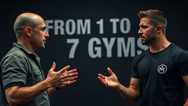 Energetic discussion about Yoga Franchise Opportunity with 'From 1 to 7 Gyms' text.