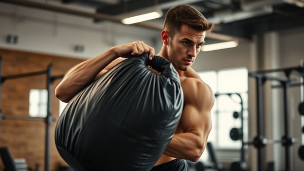 Focused athlete with sandbag in gym for Best HYROX Shoes 2026.